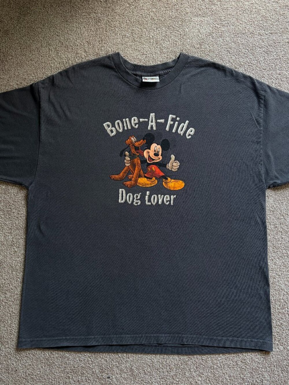 Vintage Walt Disney World Mickey Pluto Dog Lover Tee L